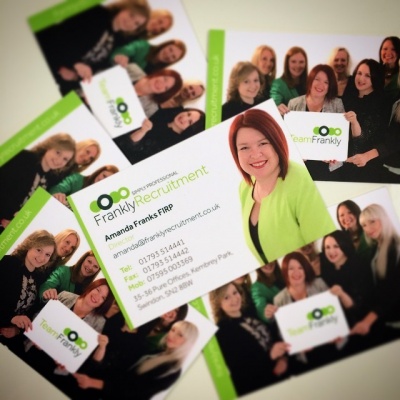 Frankly Recruitment Logo and Business Cards