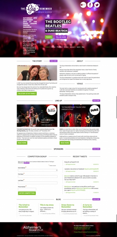 The Gig to Remember Website Design and Development