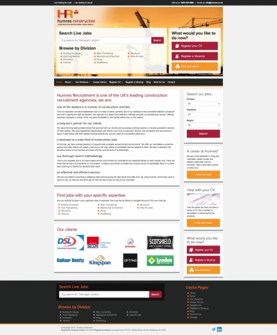 Humres Construction Job Site Website Design and Development